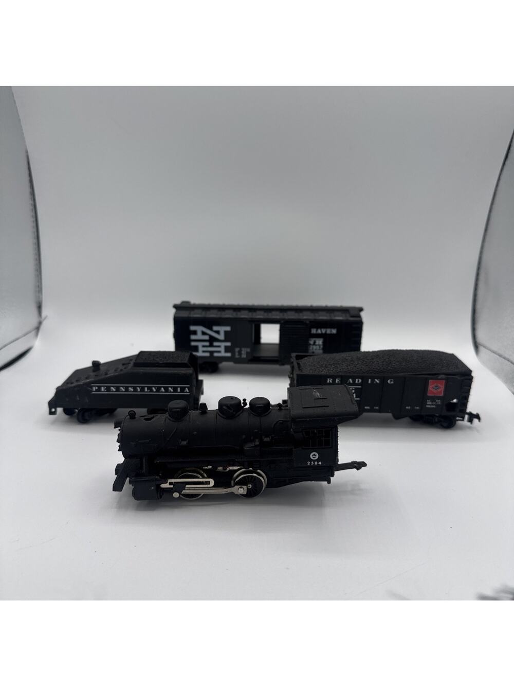 Vintage Life-Like HO Scale PRR 0-4-0 Steam Loco Tender Reading Hopper NH Boxcar